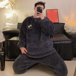 Plush Pajamas Men's Winter Warm Leisure Flannel Suit - Vignette | MyaLova