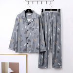 Mens Minimalist Long Sleeve Loungewear Pajamas - Vignette | MyaLova