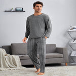 Thin Section Plaid Loungewear Outer Pants Men's Suit - Vignette | MyaLova