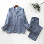 Brushed Cloth Long-sleeved Lapel Pajama Set - Vignette | MyaLova