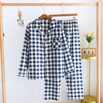 Couple's Cotton Long-sleeved Pajamas Spring And Autumn Large Size Thin Loungewear Suit - Vignette | MyaLova