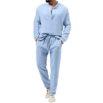 Solid Color Casual T-shirt Long Sleeve Shirt Trousers Suit - Vignette | MyaLova