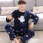 Autumn And Winter Men's Pajamas Coral Fleece Thickened Warm - Vignette | MyaLova
