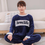 Autumn And Winter Men's Pajamas Coral Fleece Thickened Warm - Vignette | MyaLova