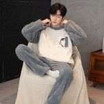 Plush Pajamas Men's Winter Warm Leisure Flannel Suit - Vignette | MyaLova
